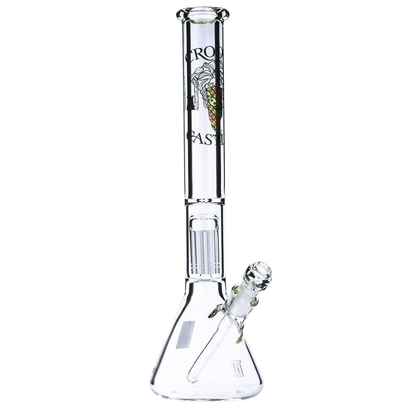 Biohazard Inc Glass Bong 18" PURE Glass ft. Crooks & Castles - Heavy Beaker Waterpipe with Single Tree Percolator