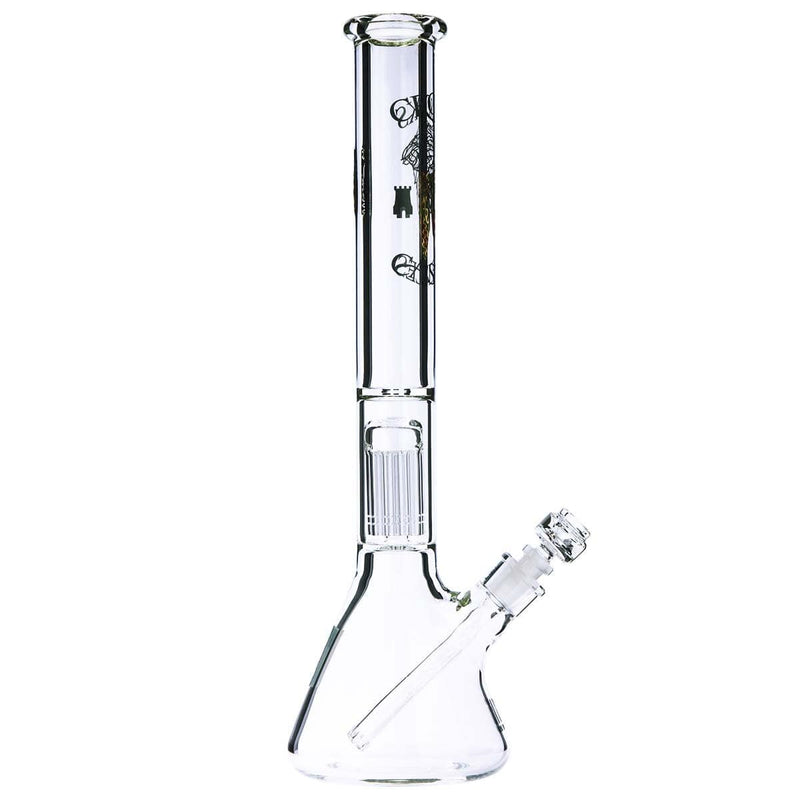 Biohazard Inc Glass Bong 18" PURE Glass ft. Crooks & Castles - Heavy Beaker Waterpipe with Single Tree Percolator