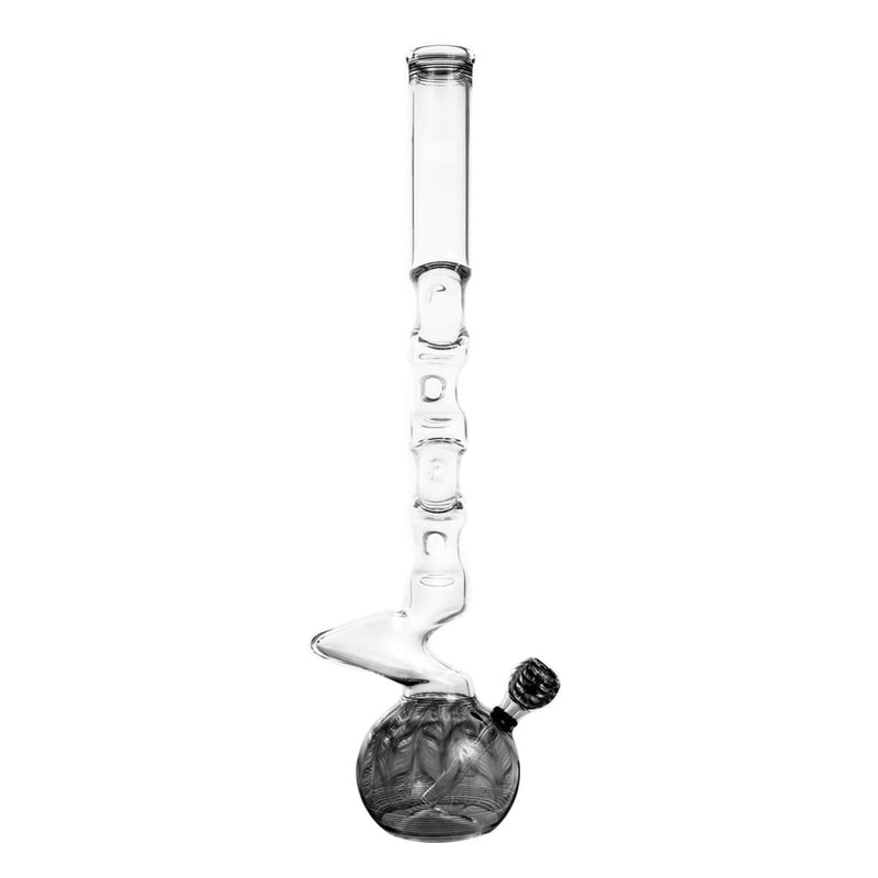 Biohazard Inc Glass Bong 20" Five Elbow Water Pipe w/ Slide - Black Rake