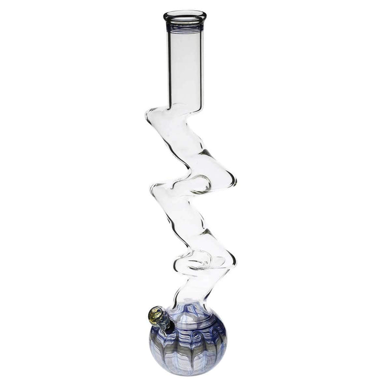 Biohazard Inc Glass Bong 20" Five Elbow Water Pipe w/ Slide - Blue Rake