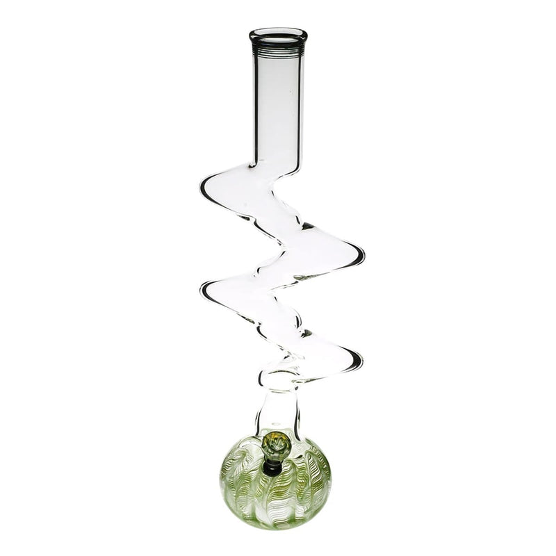 Biohazard Inc Glass Bong 20" Five Elbow Water Pipe w/ Slide - Green Rake