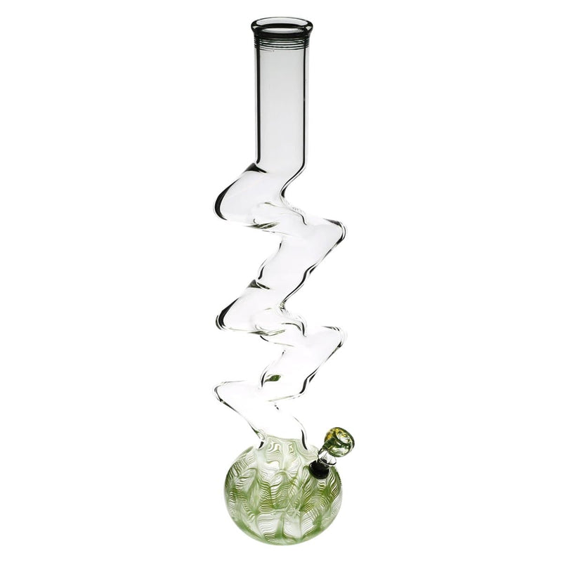 Biohazard Inc Glass Bong 20" Five Elbow Water Pipe w/ Slide - Green Rake