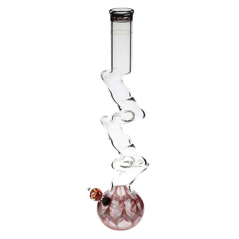 Biohazard Inc Glass Bong 20" Five Elbow Water Pipe w/ Slide - Red Rake