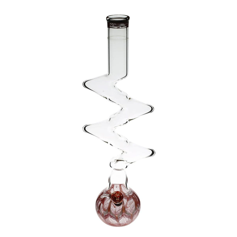 Biohazard Inc Glass Bong 20" Five Elbow Water Pipe w/ Slide - Red Rake