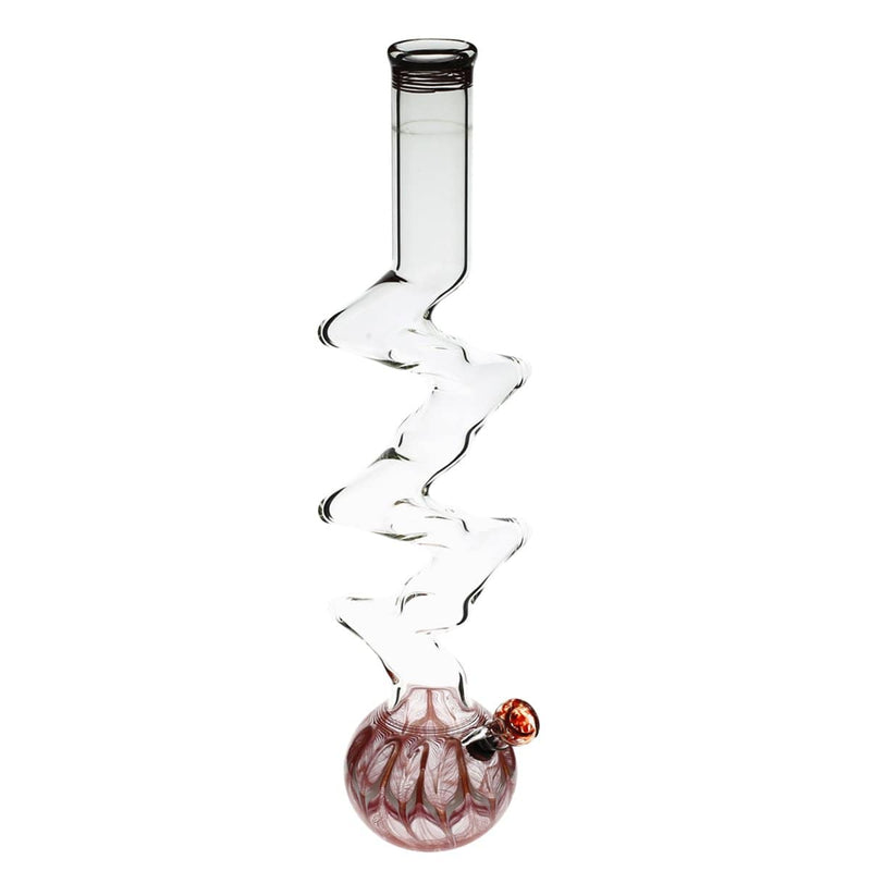 Biohazard Inc Glass Bong 20" Five Elbow Water Pipe w/ Slide - Red Rake