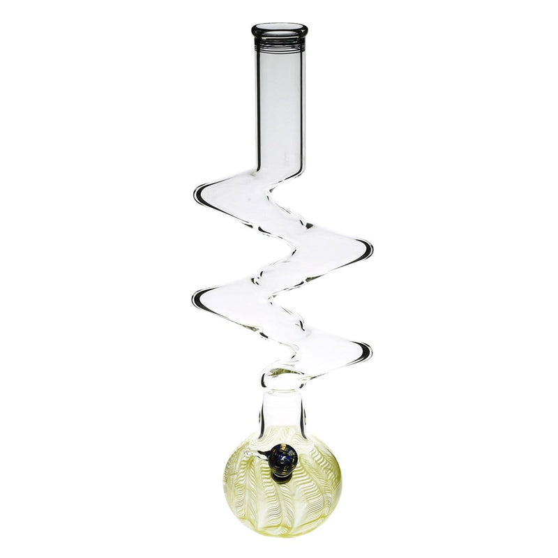 Biohazard Inc Glass Bong 20" Five Elbow Water Pipe w/ Slide - Yellow Rake