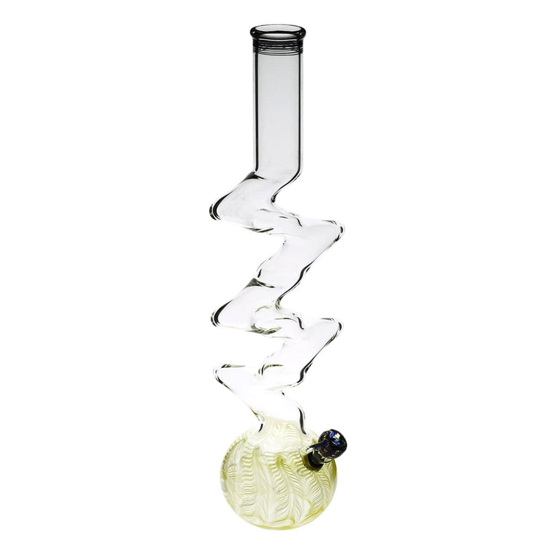 Biohazard Inc Glass Bong 20" Five Elbow Water Pipe w/ Slide - Yellow Rake