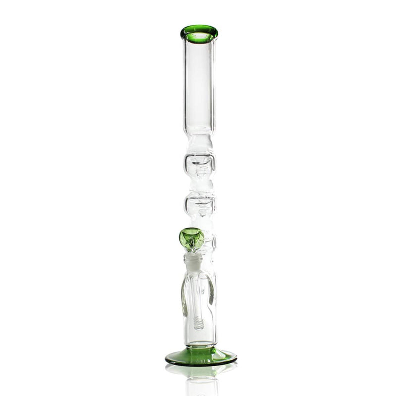 Biohazard Inc Glass Bong 20" Quad Hook Water Pipe - Green