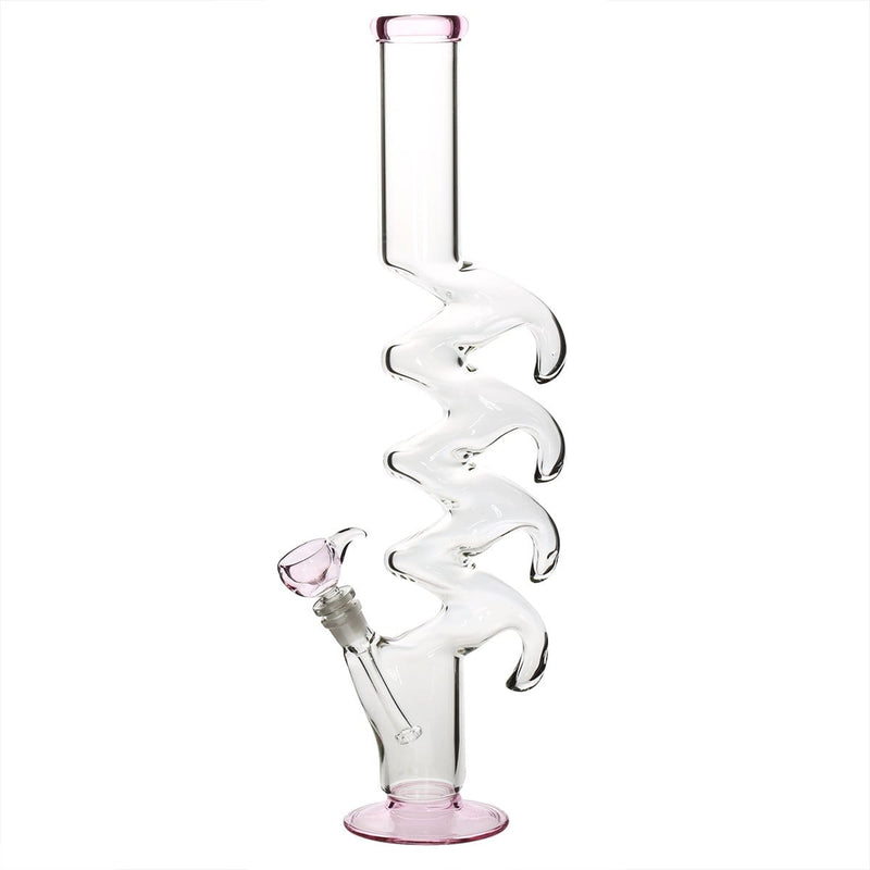 Biohazard Inc Glass Bong 20" Quad Hook Water Pipe - Pink