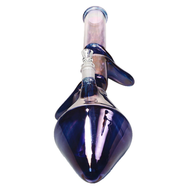 Biohazard Inc Glass Bong 20" Two Elbow Lazyboy Water Pipe - Metallic