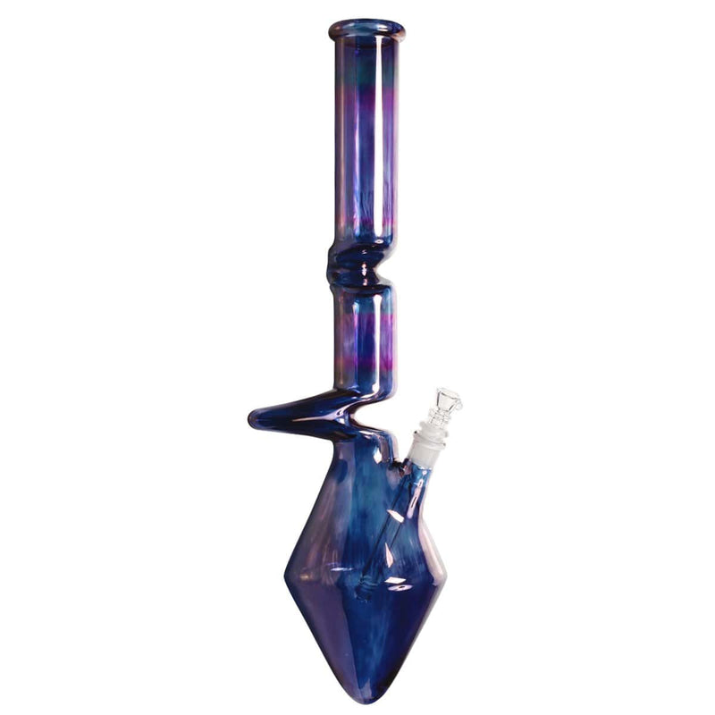 Biohazard Inc Glass Bong 20" Two Elbow Lazyboy Water Pipe - Metallic