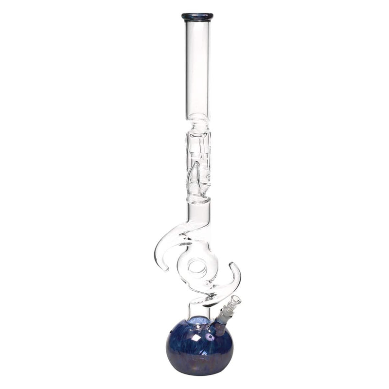 Biohazard Inc Glass Bong 24" Double Donut and Hook Water Pipe - Metallic