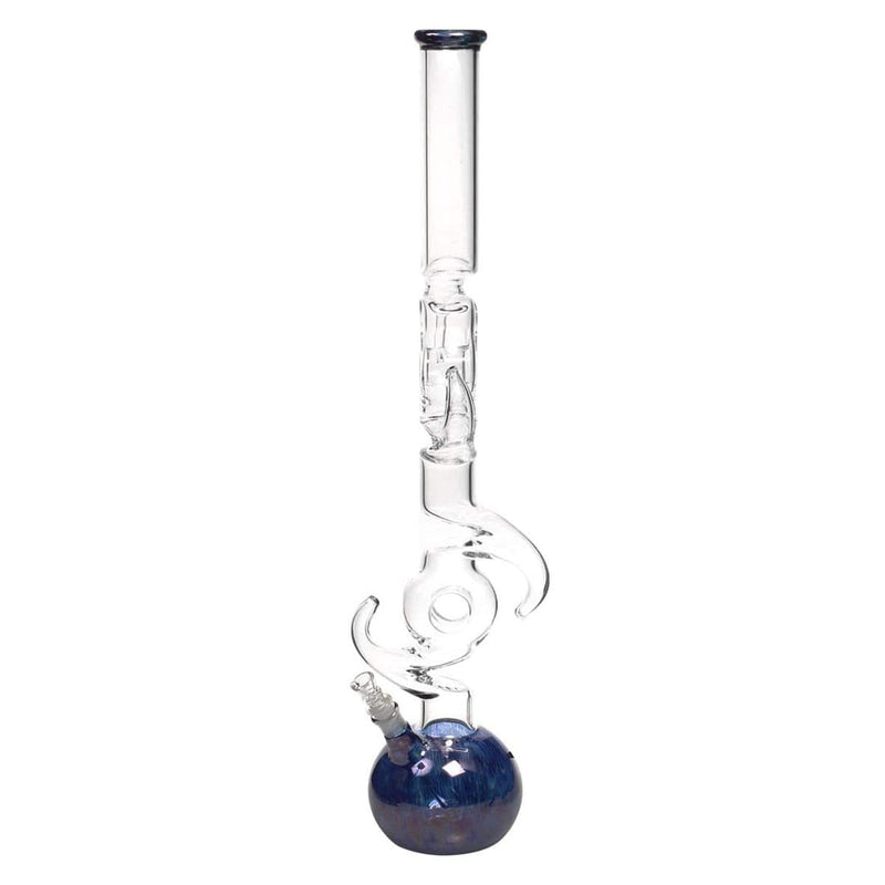 Biohazard Inc Glass Bong 24" Double Donut and Hook Water Pipe - Metallic