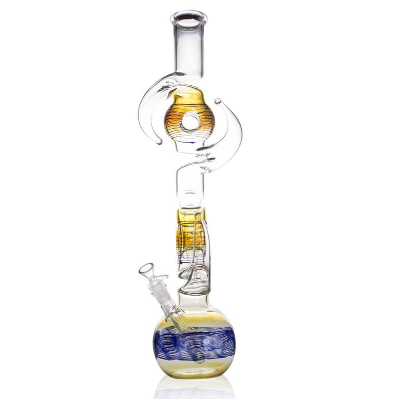 Biohazard Inc Glass Bong 24" Double Donut and Hook Water Pipe - Raked