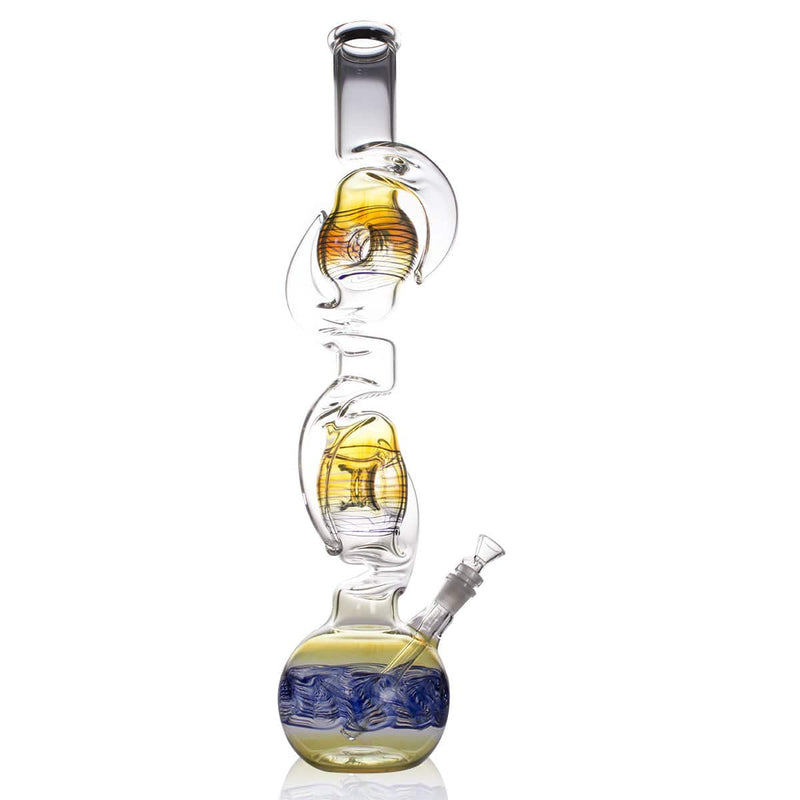 Biohazard Inc Glass Bong 24" Double Donut and Hook Water Pipe - Raked