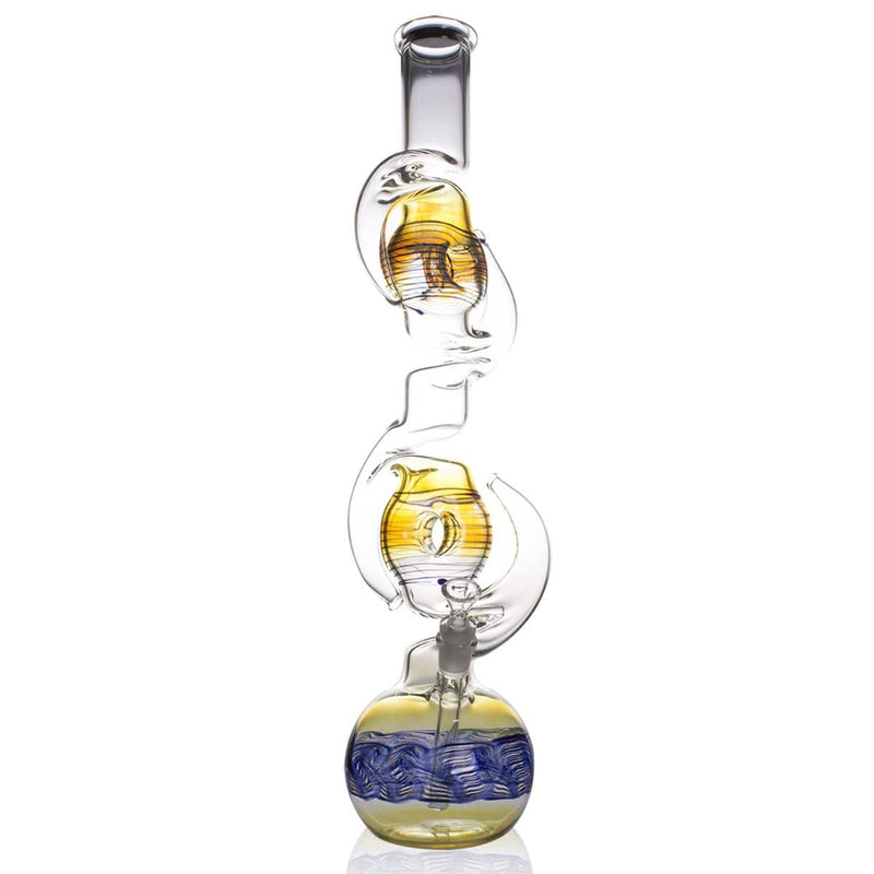 Biohazard Inc Glass Bong 24" Double Donut and Hook Water Pipe - Raked