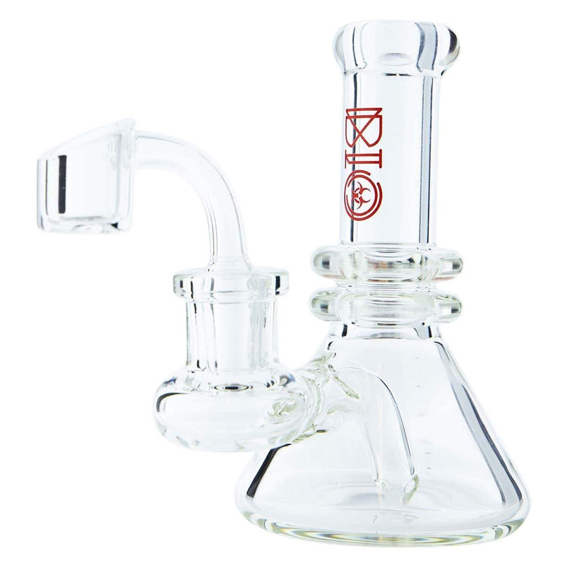 Biohazard Inc Glass Bong 6" BIO Heavy Banger Hanger Rig - Red BIO