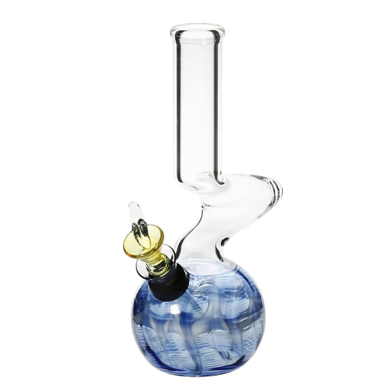 Biohazard Inc Glass Bong 6" Elbow Water Pipe w/ Slide - Blue Rake