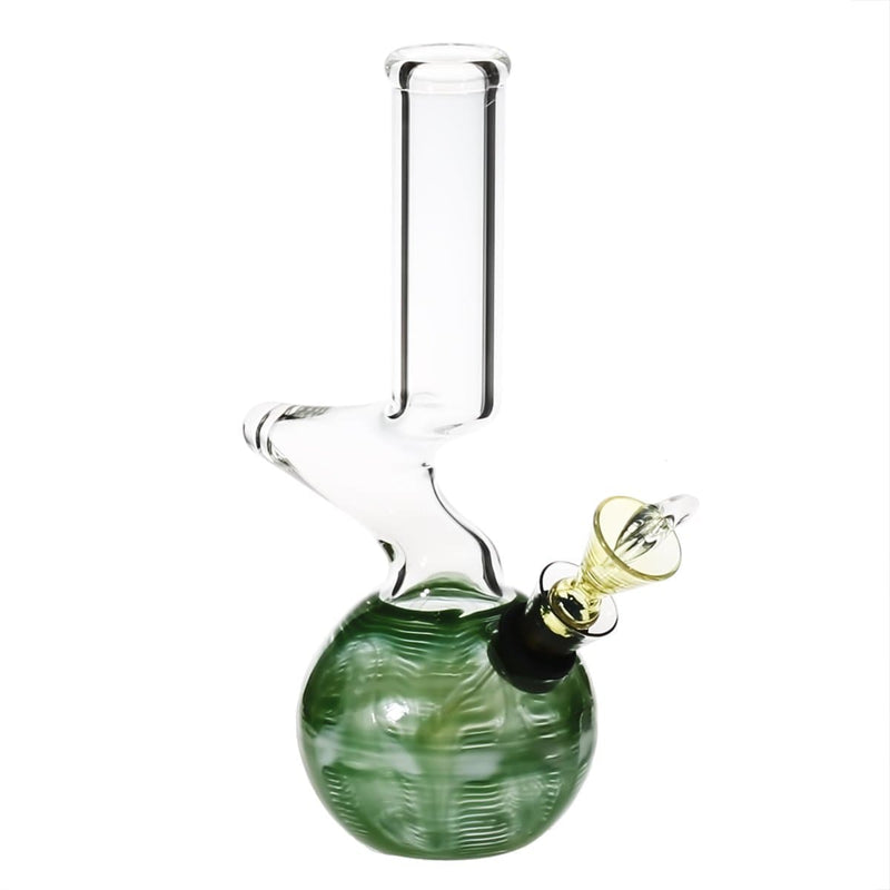 Biohazard Inc Glass Bong 6" Elbow Water Pipe w/ Slide - Green Rake