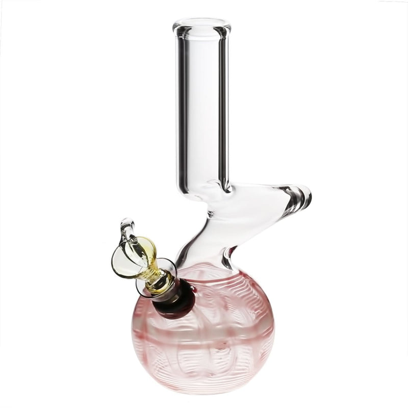 Biohazard Inc Glass Bong 6" Elbow Water Pipe w/ Slide - Red Rake