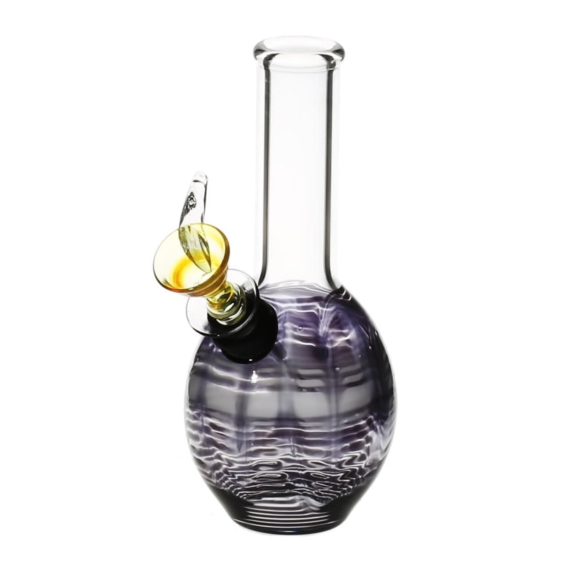 Biohazard Inc Glass Bong 6" Mini Round Water Pipe w/ Slide - Black Rake