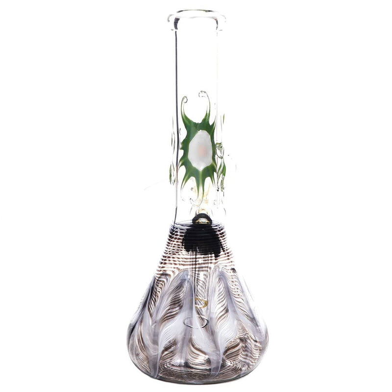 Biohazard Inc Glass Bong 7" Beaker Design Water Pipe w/ Slide - Black Rake + Assorted