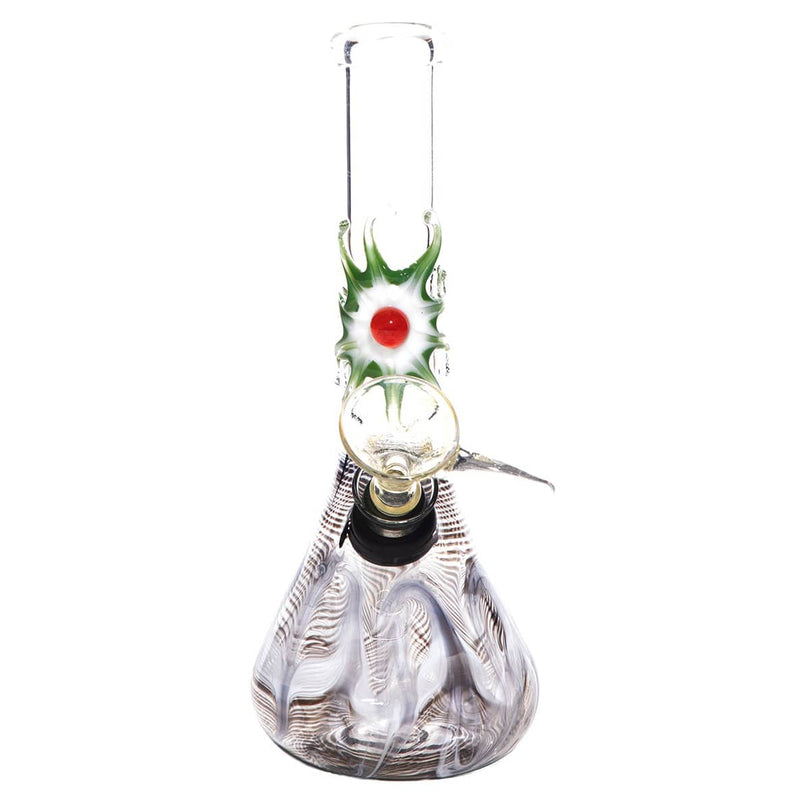 Biohazard Inc Glass Bong 7" Beaker Design Water Pipe w/ Slide - Black Rake + Assorted