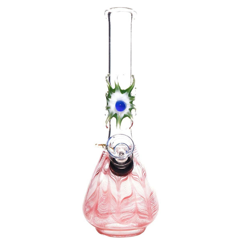 Biohazard Inc Glass Bong 7" Beaker Design Water Pipe w/ Slide - Red Rake + Assorted