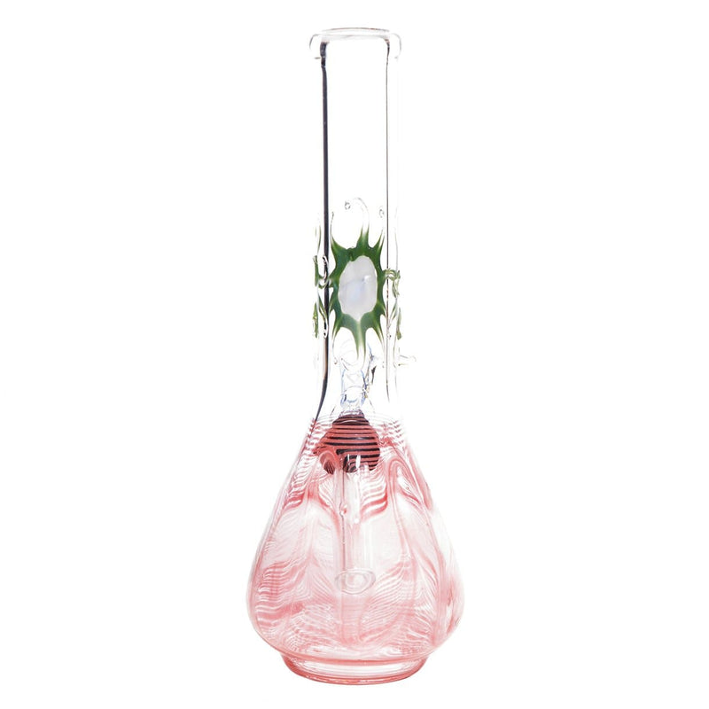 Biohazard Inc Glass Bong 7" Beaker Design Water Pipe w/ Slide - Red Rake + Assorted