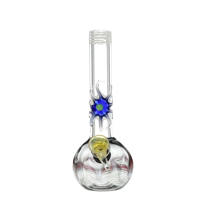 Biohazard Inc Glass Bong 7" Design Water Pipe w/ Slide - Black Rake