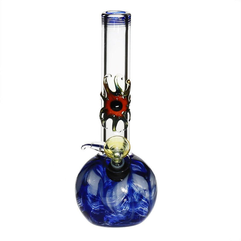 Biohazard Inc Glass Bong 7" Design Water Pipe w/ Slide - Blue Rake