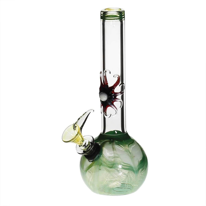 Biohazard Inc Glass Bong 7" Design Water Pipe w/ Slide - Green Rake