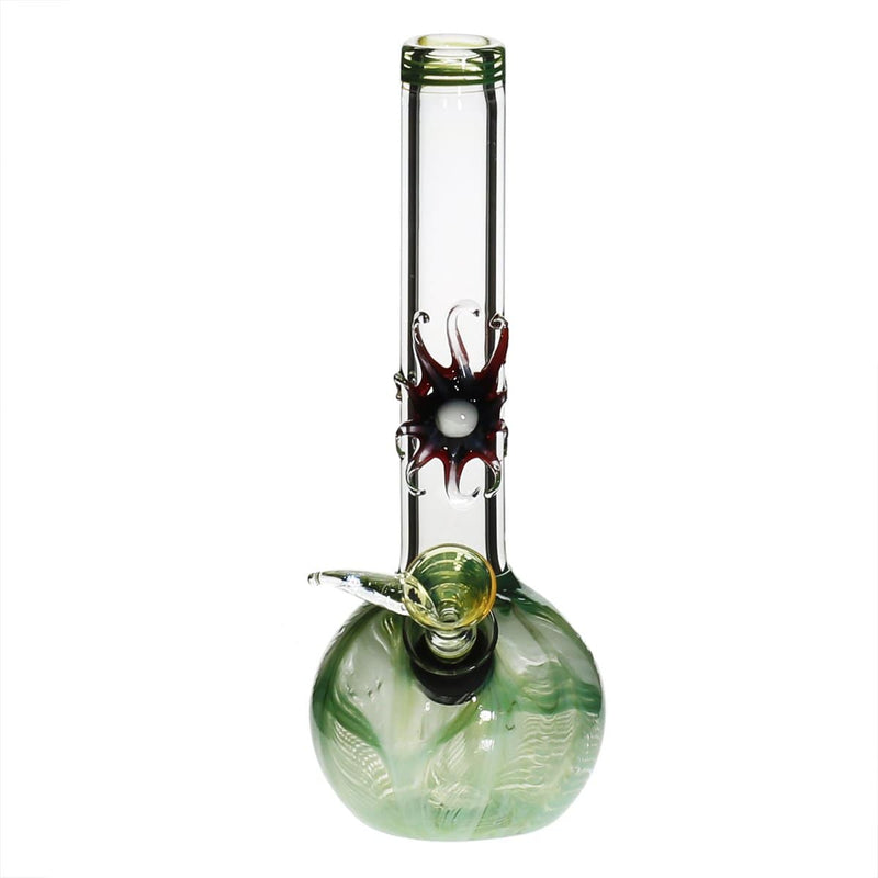 Biohazard Inc Glass Bong 7" Design Water Pipe w/ Slide - Green Rake