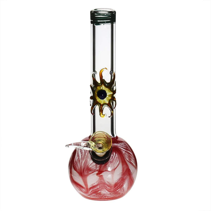 Biohazard Inc Glass Bong 7" Design Water Pipe w/ Slide - Red Rake