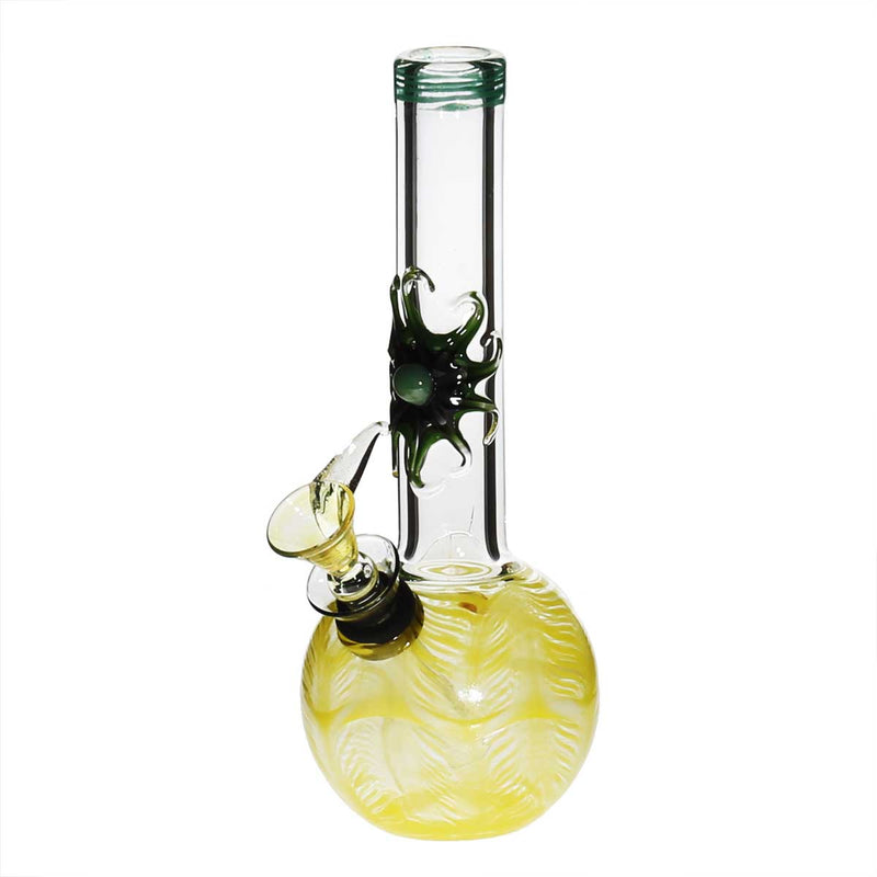 Biohazard Inc Glass Bong 7" Design Water Pipe w/ Slide - Yellow Rake