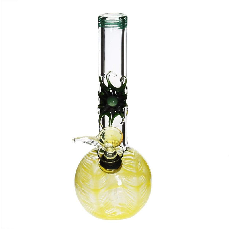 Biohazard Inc Glass Bong 7" Design Water Pipe w/ Slide - Yellow Rake