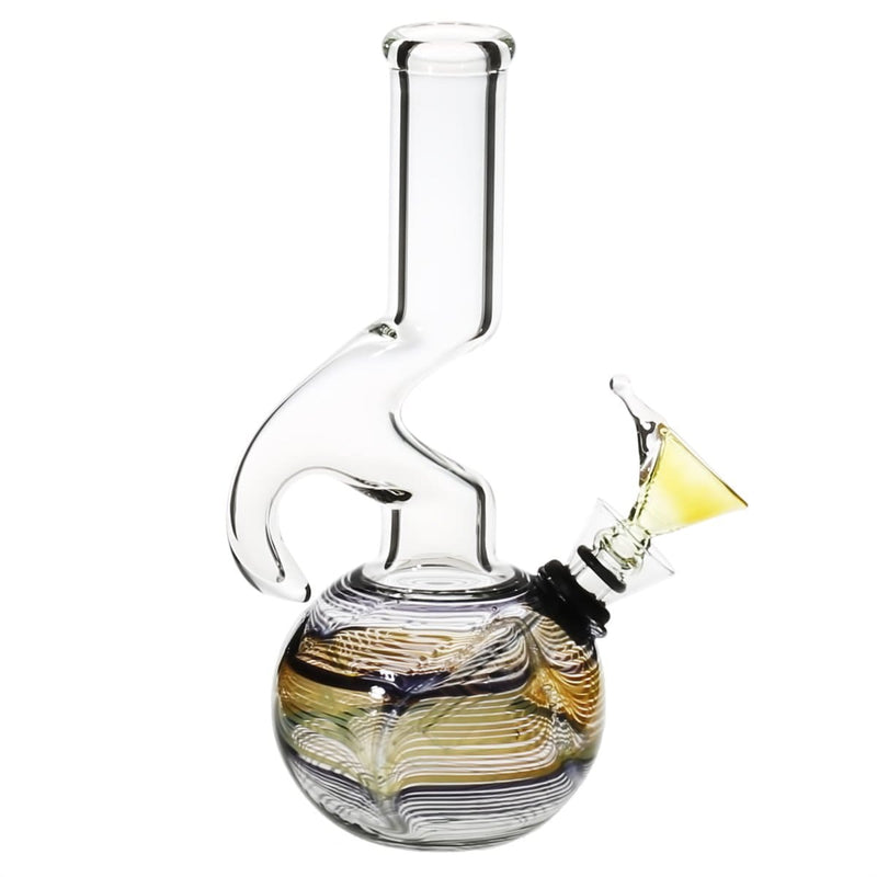 Biohazard Inc Glass Bong 7" Hook Water Pipe w/ Slide - Blue Rake