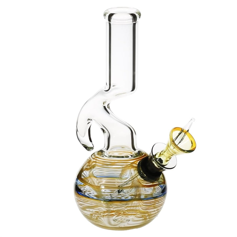 Biohazard Inc Glass Bong 7" Hook Water Pipe w/ Slide - Yellow Rake