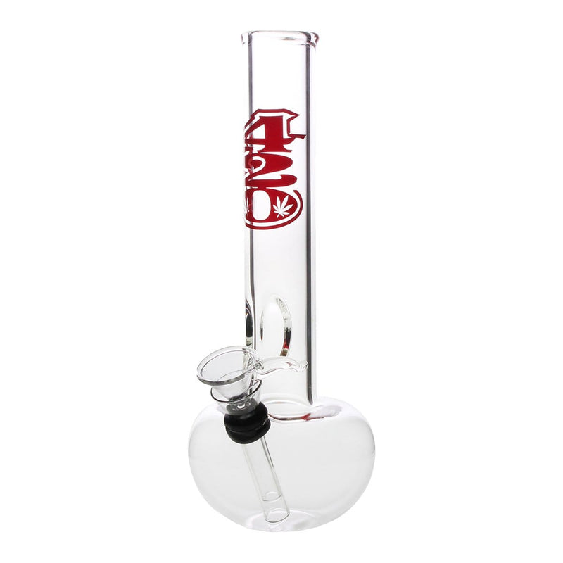 Biohazard Inc Glass Bong 8" 32mm Water Pipe w/ Sticker and Slide - Clear