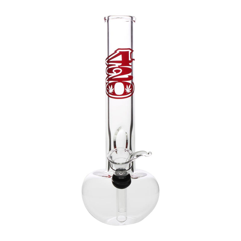 Biohazard Inc Glass Bong 8" 32mm Water Pipe w/ Sticker and Slide - Clear