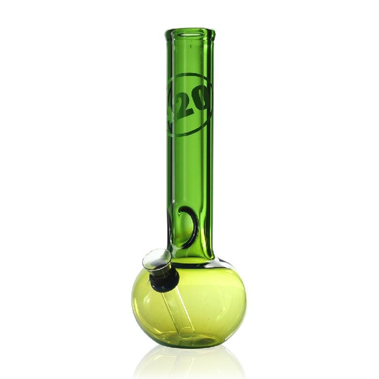 Biohazard Inc Glass Bong 8" 32mm Water Pipe w/ Sticker and Slide - Green