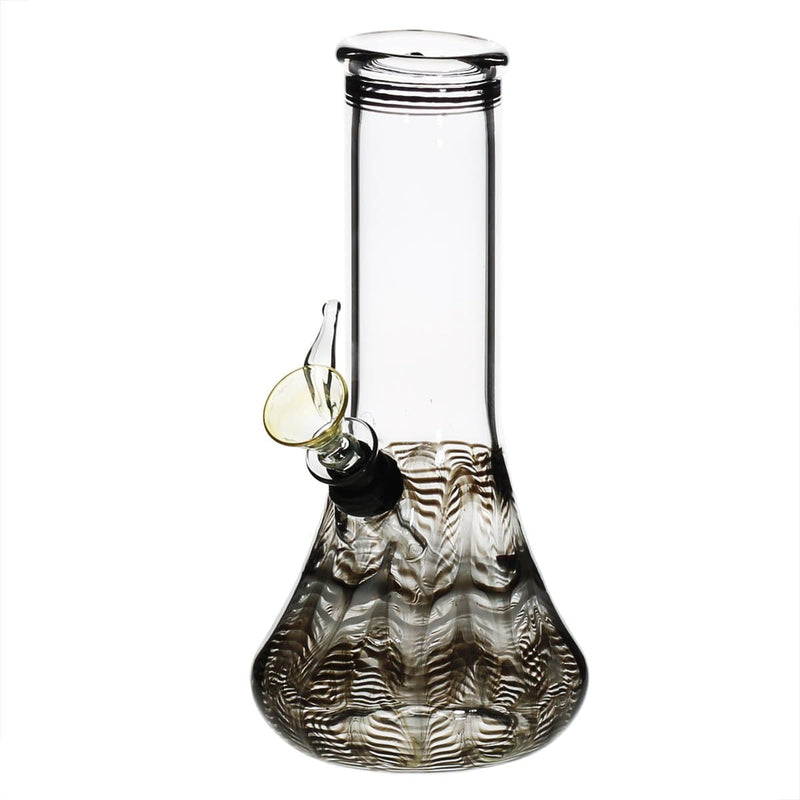 Biohazard Inc Glass Bong 8" Beaker Water Pipe w/ Slide - Black Rake