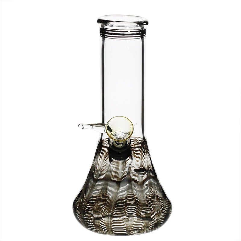 Biohazard Inc Glass Bong 8" Beaker Water Pipe w/ Slide - Black Rake