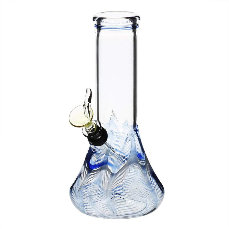 Biohazard Inc Glass Bong 8" Beaker Water Pipe w/ Slide - Blue Rake