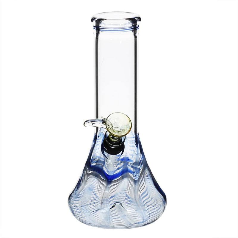 Biohazard Inc Glass Bong 8" Beaker Water Pipe w/ Slide - Blue Rake