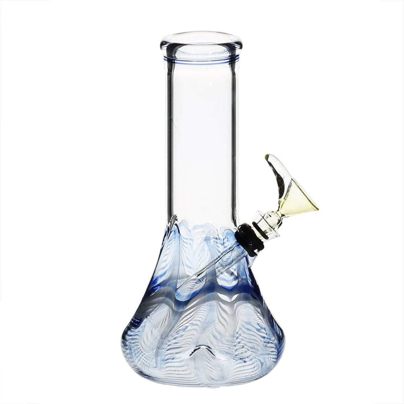 Biohazard Inc Glass Bong 8" Beaker Water Pipe w/ Slide - Blue Rake