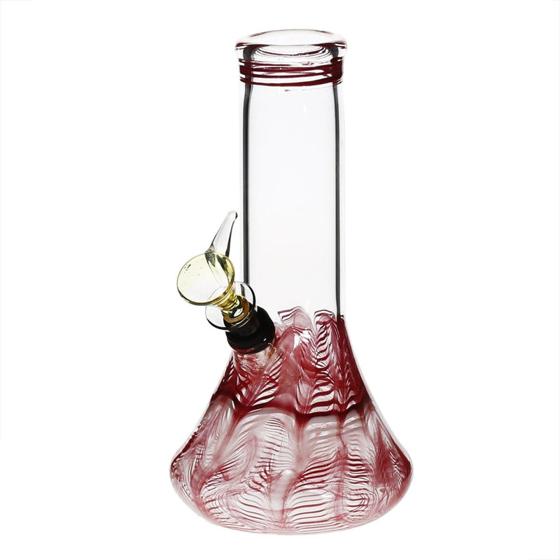 Biohazard Inc Glass Bong 8" Beaker Water Pipe w/ Slide - Red Rake