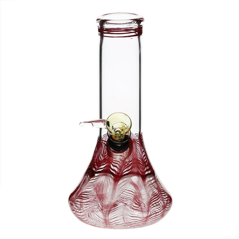 Biohazard Inc Glass Bong 8" Beaker Water Pipe w/ Slide - Red Rake