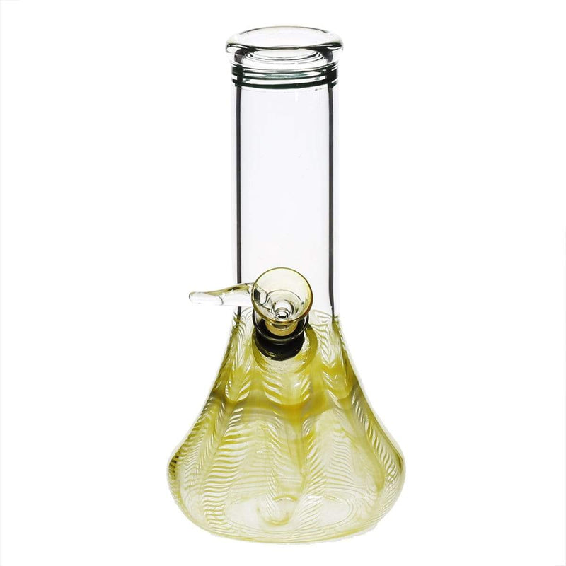 Biohazard Inc Glass Bong 8" Beaker Water Pipe w/ Slide - Yellow Rake