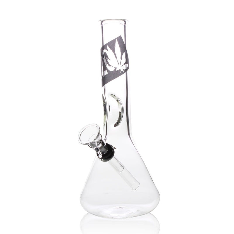 Biohazard Inc Glass Bong 8" Beaker Water Pipe w/ Sticker and Slide